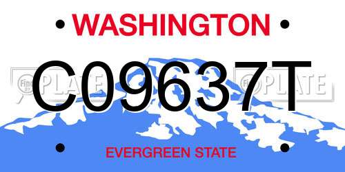 C09637T Washington License Plate