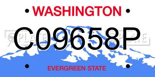 C09658P Washington License Plate