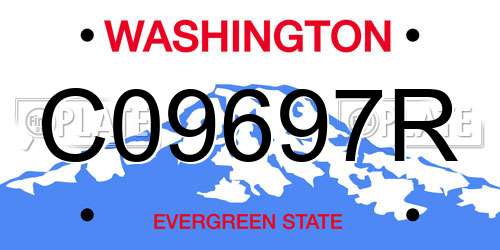 C09697R Washington License Plate