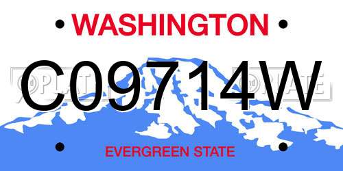 C09714W Washington License Plate