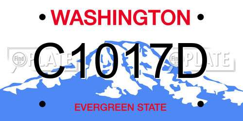 C1017D Washington License Plate