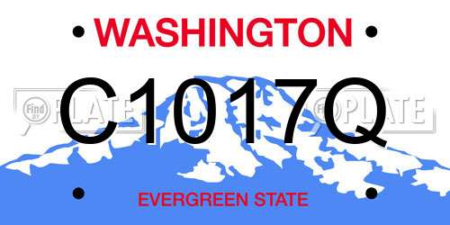 C1017Q Washington License Plate