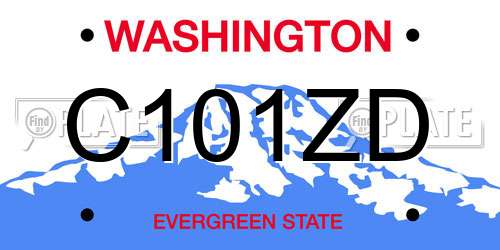 C101ZD Washington License Plate
