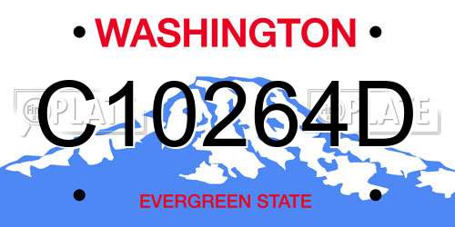 C10264D Washington License Plate