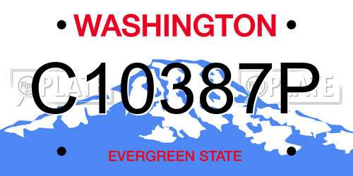 C10387P Washington License Plate