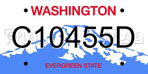 C10455D Washington License Plate