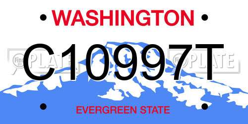 C10997T Washington License Plate