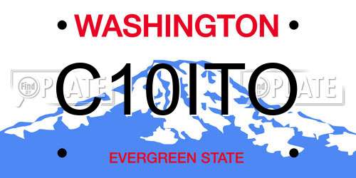 C10ITO Washington License Plate