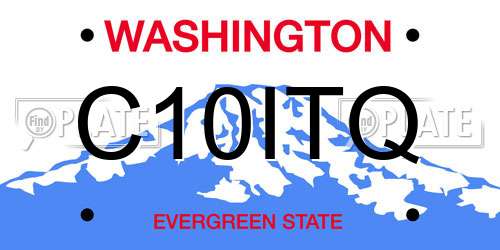 C10ITQ Washington License Plate