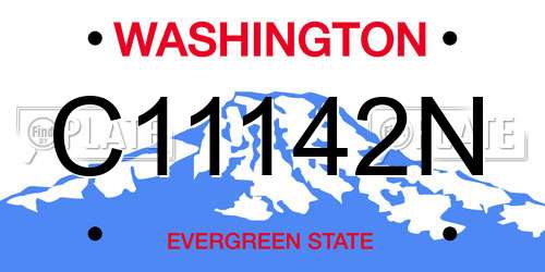 C11142N Washington License Plate