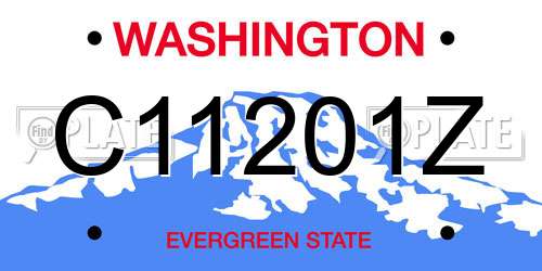 C11201Z Washington License Plate