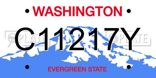 C11217Y Washington License Plate
