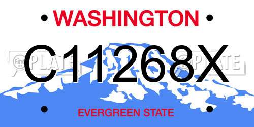 C11268X Washington License Plate