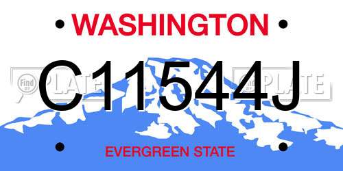 C11544J Washington License Plate