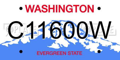 C11600W Washington License Plate