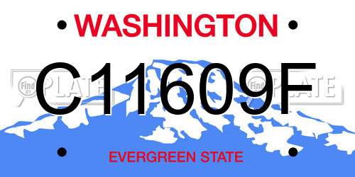 C11609F Washington License Plate