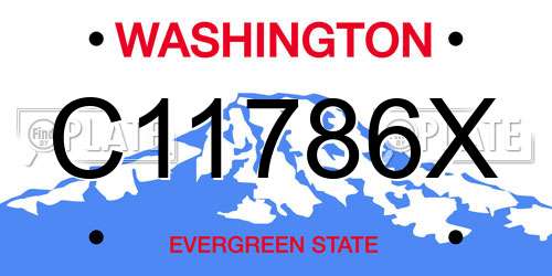 C11786X Washington License Plate