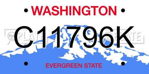 C11796K Washington License Plate