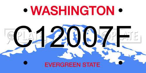C12007F Washington License Plate