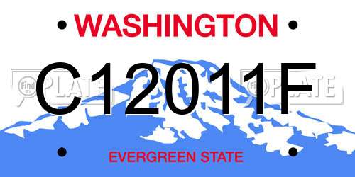 C12011F Washington License Plate