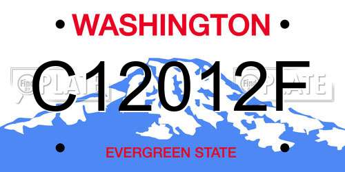 C12012F Washington License Plate