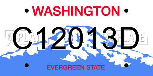C12013D Washington License Plate