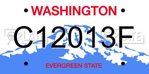 C12013F Washington License Plate