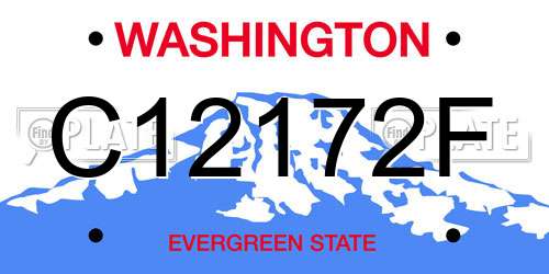 C12172F Washington License Plate