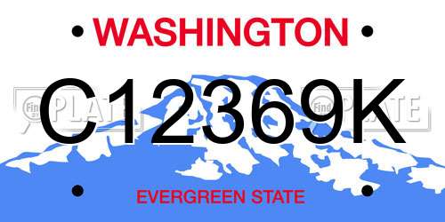 C12369K Washington License Plate