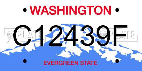 C12439F Washington License Plate
