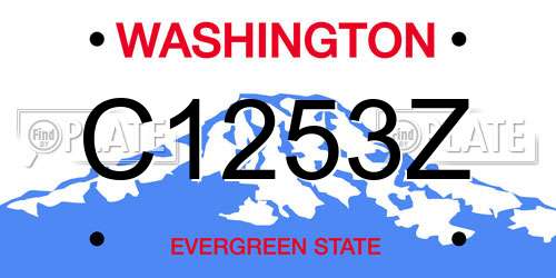 C1253Z Washington License Plate