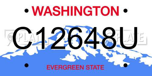 C12648U Washington License Plate