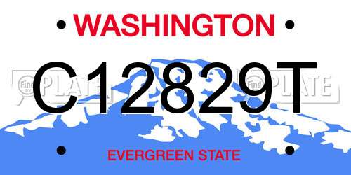 C12829T Washington License Plate