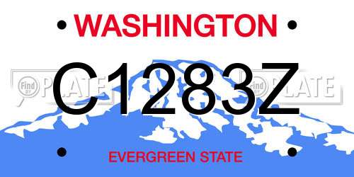 C1283Z Washington License Plate