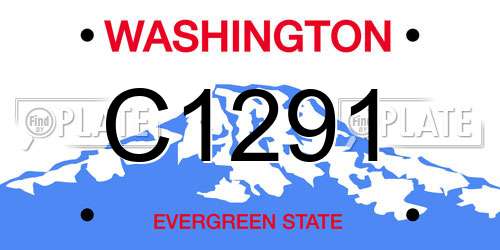 C1291 Washington License Plate