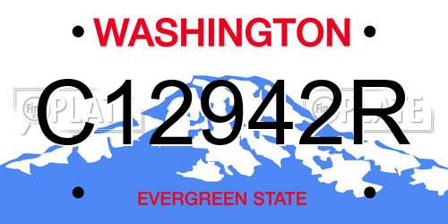 C12942R Washington License Plate