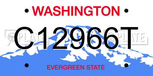 C12966T Washington License Plate