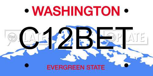 C12BET Washington License Plate