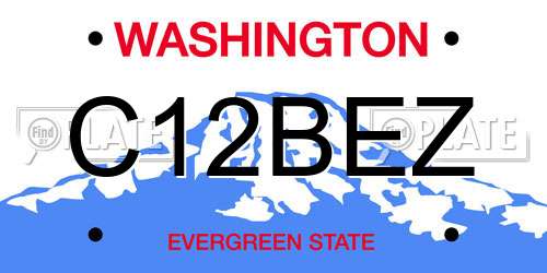 C12BEZ Washington License Plate