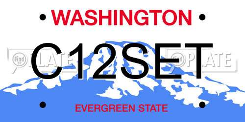 C12SET Washington License Plate