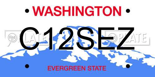 C12SEZ Washington License Plate