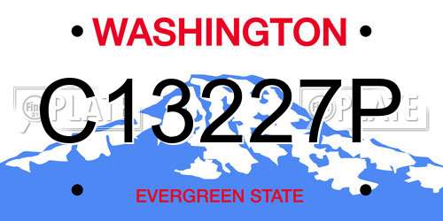 C13227P Washington License Plate
