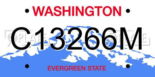 C13266M Washington License Plate