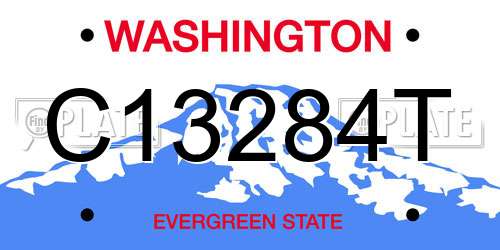 C13284T Washington License Plate