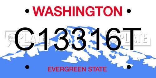C13316T Washington License Plate