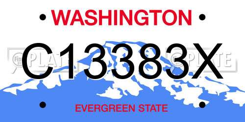 C13383X Washington License Plate