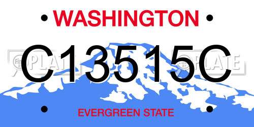 C13515C Washington License Plate