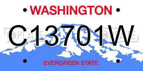 C13701W Washington License Plate