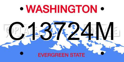 C13724M Washington License Plate