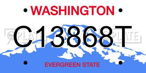 C13868T Washington License Plate